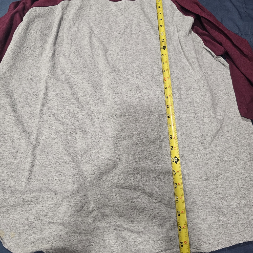 Gray and Maroon Raglan Sleeve Shirt